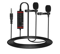Eighosee Professionale Lavalier Microfono Fotocamera Microfono Doppio Mic Testa Risvolto Mic per Telefono Computer DSLR Registrazione Penna