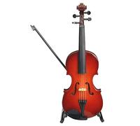 Eighosee Replica del modello di violino in miniatura con supporto e custodia accessori mini strumento musicale ornamenti regali di Natale 16 cm