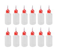 Eighosee Set di 12 Bottiglie di Colla A Punta D'Ago da 30 Ml In Plastica per Progetti di Incollaggio Piccoli, Fai da Te e Quilling su Carta.