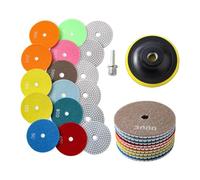 Eighosee Set di 13 Tamponi Lucidanti Diamantati, Tamponi Grana 50-8000, Kit Lucidatura A/Asciutto con Tampone di Supporto per Trapano, Smerigliatrice, Lucidatrice per Rocce