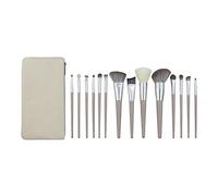 Eighosee Set di 14 Pennelli per Trucco Grigio Crema Pennello per Correttore Fard Ultra Soft Spotlight Portatile