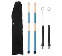 Eighosee Set di 2 bacchette per batteria e spazzole per batteria, retrattili, per accessori per batteria, con , colore nero e blu