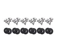 Eighosee Set di 6 blocchi per tracolla per chitarra, tra cui perni per tracolla in metallo e blocchi per tracolla in silicone per chitarre e ukulele