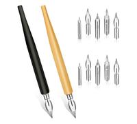 Eighosee Set di Pennini per Fumetti, Pennini Inclinati per Calligrafia per Disegno con Penna A Immersione, Portapenne In Legno per Scrittura per Scrittura, Firma, Disegno