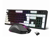 Eighosee Set Tastiera e da Gioco 2.4G Tastiera e Mouse Bicolore Retroilluminati RGB A 104