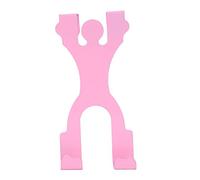 Eighosee Simpatico appendiabiti in metallo da appendere alla porta, con doppio gancio per cappello, giallo, verde, blu, rosso casuale, 14,5 x 6,8 cm