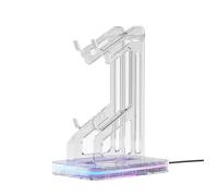 Eighosee Sostegno Doppio per Controller RGB In Acrilico per Console Giochi con Supporto per Cuffie