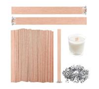 Eighosee Stoppini per Candele in Legno Spessi da 120 Pezzi, Stoppini in Legno Naturale Fumo da 5,1x0,5 Pollici per Realizzare Candele