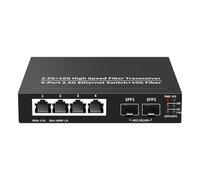 Eighosee Switch Ethernet 2.5G A 4 Porte 2500Mbps, 2 Porte con Slot 10G SFP+ per Home Lab, Hub di Rete, Splitter Internet Plug And Play