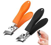 Eighosee Tagliaunghie Inclinato Anti-Schizzi con Apertura Larga, Tagliaunghie Anti-Schizzi per Uomo, Tagliaunghie Inclinato, 2 Pezzi per Unghie Incarnite