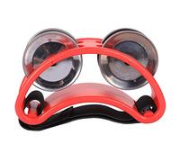 Eighosee Tamburello a percussione con sonagli in acciaio per cajon e chitarristi rosso