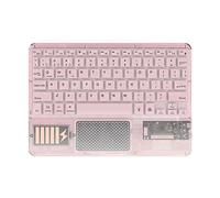 Eighosee Tastiera touch wireless retroilluminata tastiera RGB tastiera trasparente Crystal Bluetooth tastiera universale per PC, rosa