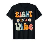 Eight is a Vibe 8th Birthday Party 8 Eight Year Old Kids Maglietta
