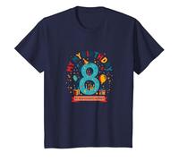 Eight is My New Favorite Number Regalo di Compleanno Maglietta, Bambini, Navy, 12 Anni