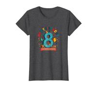 Eight is My New Favorite Number Regalo di Compleanno Maglietta, Donna, Grigio Scuro, S