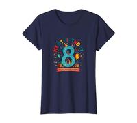 Eight is My New Favorite Number Regalo di Compleanno Maglietta, Donna, Navy, XS