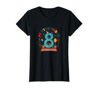 Eight is My New Favorite Number Regalo di Compleanno Maglietta, Donna, Nero, L