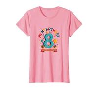 Eight is My New Favorite Number Regalo di Compleanno Maglietta, Donna, Rosa, XL