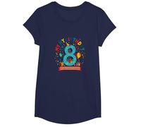 Eight is My New Favorite Number Regalo di Compleanno Maglietta, Ragazze, Navy, M