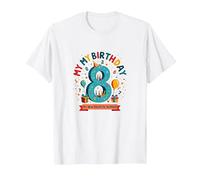 Eight is My New Favorite Number Regalo di Compleanno Maglietta, Uomo, Bianco, XXL