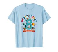 Eight is My New Favorite Number Regalo di Compleanno Maglietta, Uomo, Celeste, L