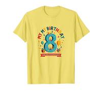 Eight is My New Favorite Number Regalo di Compleanno Maglietta, Uomo, Limone, XL