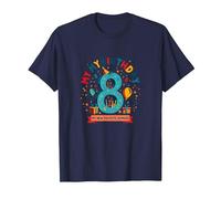 Eight is My New Favorite Number Regalo di Compleanno Maglietta, Uomo, Navy, 3XL