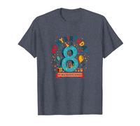 Eight is My New Favorite Number Regalo di Compleanno Maglietta, Uomo, Pervinca, XL