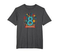 Eight is My New Favorite Number Regalo di Compleanno Maglietta, Uomo Taglie Grandi, Grigio Scuro, 5X Tall