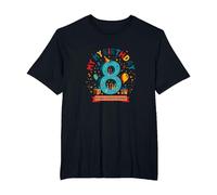 Eight is My New Favorite Number Regalo di Compleanno Maglietta, Uomo Taglie Grandi, Nero, 3X Tall