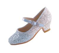 EIGHT KM Ragazze Tacco Alto Pattini di Vestito Mary Jane Principessa Festa di Nozze Pompa Scarpe EKM7015 Scintillare Brillare Graduale Blu Taglia EU 37