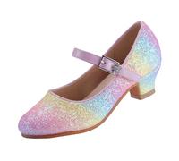 EIGHT KM Ragazze Tacco Alto Pattini di Vestito Mary Jane Principessa Festa di Nozze Pompa Scarpe EKM7015 Glitter Scintillanti Arcobaleno Cristallo Taglia EU 34