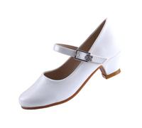 EIGHT KM Scarpe con Tacco per Ragazze Mary Jane Eleganti Principessa Décolleté da Matrimonio EKM7015 Pelle Verniciata Bianco Taglia EU 34