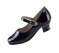 EIGHT KM Scarpe con Tacco per Ragazze Mary Jane Eleganti Principessa Décolleté da Matrimonio EKM7015 Pelle Verniciata Nero Taglia EU 27
