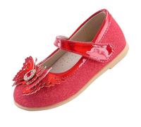 EIGHT KM Scarpe da Bambina Piccola Mary Jane Principessa da Sposa Ballerine EKM7063 Glitter Scintillante Farfalla Minerva Rosso Taglia EU 27