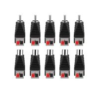 EIGHTNOO 10 Pezzi Adattatori per Casse Acustiche, Senza Dover Saldare Connettori RCA a Altoparlante Amplificatori Phono RCA F/M a AV 2 Terminale a vite Video Audio Tipo di Pressa a Molla Plug per CCTV