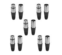 EIGHTNOO 10 Pezzi XLR Connettore di Tipo a Saldare Connettori XLR 3 Pin 5 Maschio e 5 Femmina Presa Audio per Microfono Connector Cavi per Microfono