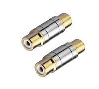 EIGHTNOO Adattatore RCA Femmina, 2 Pezzi Placcati Oro 24K Connettore Audio Accoppiatore per Prolungare Cavi Audio e Video