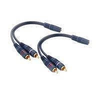 EIGHTNOO Cavo RCA Audio Presa da 3.5mm a Connettore RCA, Placcato Oro Cavo RCA Jack 3.5 Femmina a 2RCA Maschio da 22cm Audio Stereo per Cellulare, Amplificatore, Altoparlante, TV