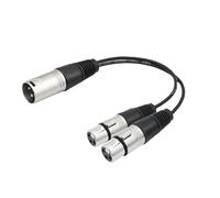 EIGHTNOO Cavo XLR Y Splitter, 30cm/1ft Microfono Maschio a Doppio Femmina, Cannon per Mixer Audio, Registratore, Amplificatore