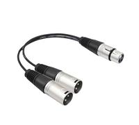 EIGHTNOO Cavo XLR Y Splitter, Femmina a Doppio Maschio Bilanciato per Microfono 30cm, Adattatore Audio a 3 Pin