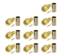 Eightwood Adattatore RP-SMA Connettore PCB RP-SMA Connettore PCB fai da te dritto a crimpare 10Pcs per modulo Wlan Wireless Antenna LMR195 RG58 RG400 RG142 RF Cavo