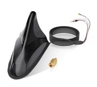 Eightwood Antenna attiva DAB/DAB+, antenna Shark, antenna per auto, digitale, radio FM, antenna per tettuccio auto, con amplificatore con spina SMB, adattatore DIN per autoradio, splitter 5 m, cavo di