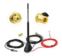 Eightwood Antenna Radio Auto DAB+ AM/FM Tetto 5m con Amplificatore | Antenna combinata con Adattatore SMB DIN SMA Per Alpine Sony Pioneer Camper Furgone Truck