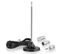 Eightwood Antenna Radio FM DAB Telescopic Antenna Digitale Interna 75 Ohm con Base Magnetica Extension 2.5M Cable per DAB DAB+ Radio FM sintonizzatore stereo AV HiFi ricevitore Sony Pioneer