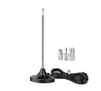 Eightwood Antenna telescopica radio FM per ricevitore stereo, base | Antenna FM interna con cavo da 2,4 m per Pioneer Onkyo Yamaha Marantz Bluetooth Home Theater Stereo Radio HD