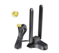 Eightwood Antenna WiFi 6E Tri-Band 2.4/5/6GHz Base Magnetica Omnidirezionale per PC Desktop, Computer, Schede PCIe, Router Wireless 6 6E, Schede Madri Bluetooth, FPV