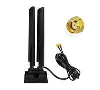 Eightwood Antenna WiFi 6E Tri-Band 2.4/5.8/6GHz 6dBi con RP-SMA Cavo 200cm, Base Magnetica, per Router, Schede PCIe/PCI, PC, Adattatore USB,Bluetooth,router Wi-Fi fotocamerapc