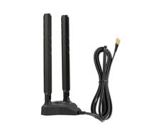 Eightwood Antenna WiFi 7 doppia per scheda madre MSI, antenna MSI EZ | Base Magnetica Antenne per MSI MAG B850 Tomahawk, MAG X870/X870E Tomahawk, MPG X870E Carbon, 6GHz 5GHz 2.4GHz, Cavo 2m
