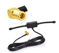 Eightwood DAB+ Antenna Auto SMB Adattatore con amplificatore Patch Antenna Autoradio DAB Mount parabrezza con Adattatore SMB ad angolo retto 300cm 9.8ft per autoradio Blaupunkt Pioneer Clarion Alpine